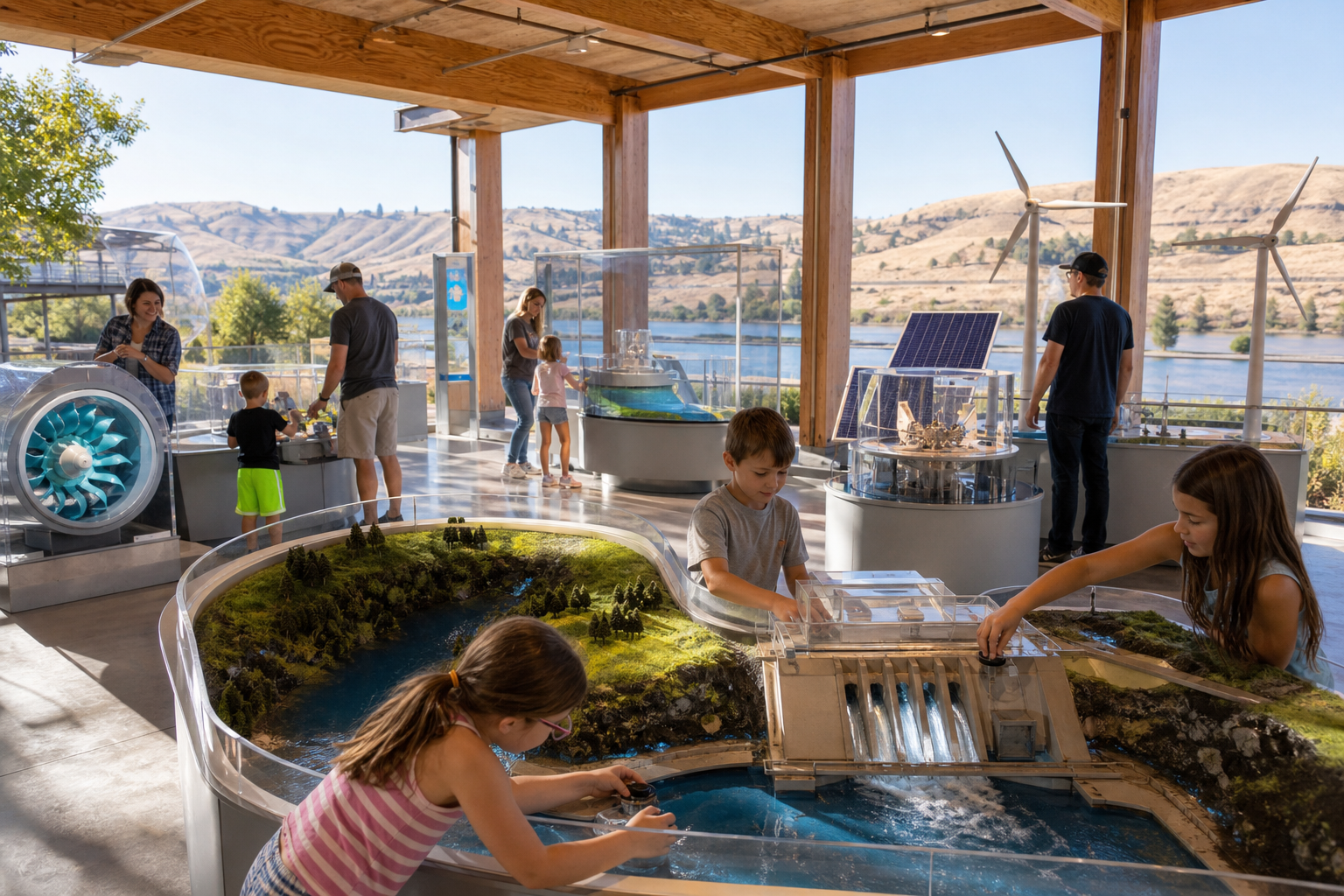 Interactive renewable energy education displays for families and students